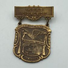 Vtg Antique Beals Academic Medal Chicago Public Schools Summer Camp Badge Pin picture