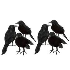 Realistic Halloween Crow Props Decor Bird Black Feathered Crows Xmas Ornaments picture