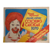 Vintage 1979 Ronald McDonald Coloring Calendar - Secret Solver New Unused picture