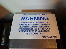 VINTAGE UNITED STATES U.S. POSTAL SERVICE -TAMPERING OR THEFT OF MAIL STICKER picture