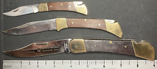 Mixed Lot of (3) Assorted Vintage Lockback Folding Hunting Knives picture