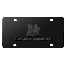 Dodge Scat-Pack 3D Dark Gray Logo on Black Stainless Steel License Plate picture
