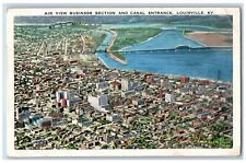 Louisville Kentucky KY Postcard Air View Business Section Canal Entrance c1938 picture