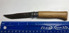 Opinel No. 08 USED Stainless Steel Folding Knife Virobloc Safety Ring Beech Wood picture