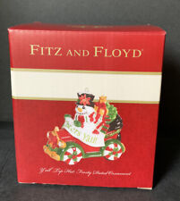 Fitz and Floyd Glass Christmas Ornament Top Hat Frosty 