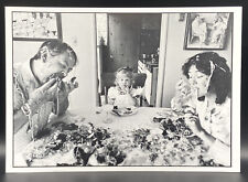 Funny Vintage Postcard- Parents Without Table Manners. Messy Eating Habits, B&W picture