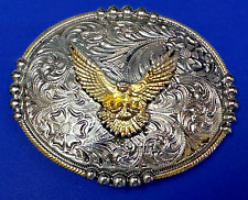 American Bald Eagle - Coming At Ya - Unique Western Two Tone Belt Buckle picture