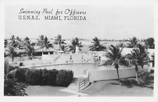 Swimming Pool for Officers, U.S.N.A.S., Miami, FL, Early Real Photo Postcard picture