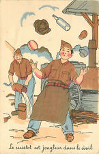 Postcard The French Army Cook Is a Juggler in Civilian Life Posted 1944 Juggling picture