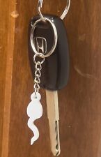 White Sperm Keychain Funny Joke USA Made 2 Pack 1.5in picture