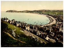 Wales. Llandudno, from the Great Orme's Head.  Vintage Photochrome by P. picture