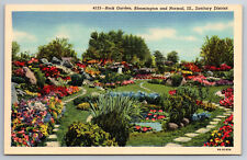 Vintage Postcard IL Bloomington Normal Rock Garden Sanitary District ~6501 picture