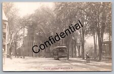 Real Photo State Armory Trolley At Schenectady NY New York w/ Trash RP RPPC H105 picture