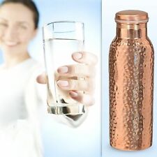 100% PURE COPPER WATER BOTTLE FOR YOGA AYURVEDA HEALTH BENEFITS 950 ML Hammered picture