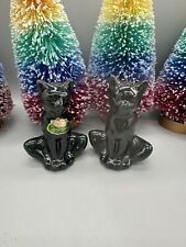 Vintage Rosemeade Black Siamese Cat Salt And Pepper Shakers picture