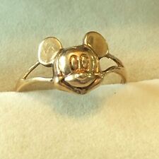 Vintage 14k Yellow Gold Mickey Mouse Head Ring Walt Disney Size 6 3/4 1.4g picture