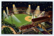 1940 Bird's Eye View Forbes Field Night Pittsburgh Pennsylvania Vintage Postcard picture