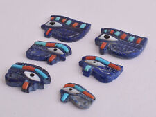 6 Egyptian Eye of Horus-Hand Carved blue Lapis Lazuli-Protective-LOT picture