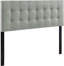 Modway Lily Tufted Linen Fabric Upholstered Full Headboard in Gray Full,  picture