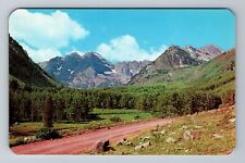 Aspen CO-Colorado, Maroon Bells, Highway, Maroon Lake Vintage Souvenir Postcard picture