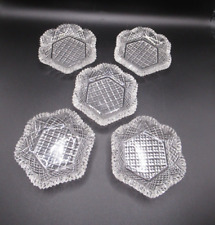 Lot of 5 ABP Cut Crystal strawberry diamond fan individual salts 2.75