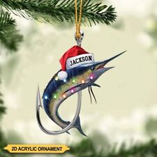 Blue Marlin Fish Personalized Fishing Christmas Ornament  Xmas Fishing Decoratio picture