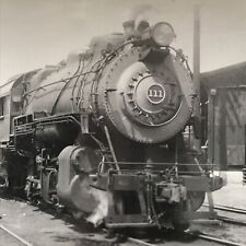 Long Island Railroad LI #111 2-8-0 ALCO Locomotive Train B&W Photo Oyster Bay NY picture