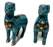 A pair of Stunning Scarce chinese cloisonné deer. One Needing Minor Repair picture