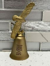 Vintage Brass Eagle Gold Flying Hand Bell Religious Isaiah 40:31 Script Engraved picture