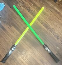 2 VTG Star Wars Empire Strikes Back ROTJ The Force Lightsaber 1983 Green Yellow picture