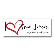 I Love New Jersey, It's Where I Call Home US State Magnet Decal, 3x8 Inches picture
