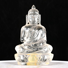 699.00 Ct - Genuine White Quartz Hand carved Buddha Statue for Gifting to Loved picture