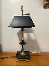 Vintage Chapman Colonial Brass Copper Black Metal Shade Candlestick Lamp, 25