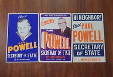Lot of 3 Paul Powell Illinois Secretary Of State Campaign Poster 1964 1968 picture