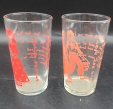 2 Vintage Nursery Rhyme Glasses Little Bo Peep And Jack And Jill picture