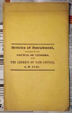 VERMONT - Articles of Amendment - 1842 picture