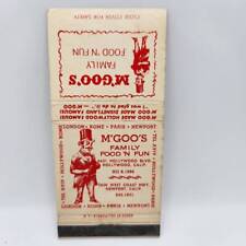 Vintage Matchbook M'Goo's Family Food 'N Fun 6651 Hollywood Blvd California Memo picture
