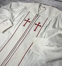 Murphy Robes Clergy Pastor Priest Cosplay White Red Embroidered Chest 46 L 58-3P picture