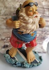 Playful Surfing Santa With Swim Shorts Backpack Christmas Decor Display picture