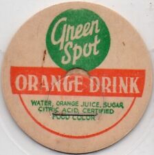 Milk Bottle Cap - Green Spot - Orange Drink - generic cap - 1/5/8