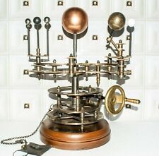 Handmade Brass Solar System Orrery With Wooden Base working Sun picture