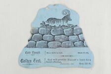 1885 Letter Press Engraving Goat In Fire, Lamb For Burnt Offering Genesis 22:8 picture