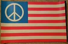 AMERICAN PEACE FLAG 1970 VINTAGE SILKSCREENED BLACKLIGHT POSTER PRO ARTS #2 picture