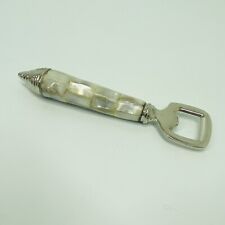 Julia Knight Hand-Held Bottle Opener Heavy Aluminum w/ Mother of Pearl Mosaic SH picture