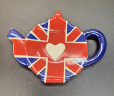 Great Britin Tea Bag Dish With Flag, Tea Lovers Gift picture