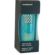 Starbucks Winter Keychain Cold Cup Studded Glacier Blue Gradient Ombre Bling  picture
