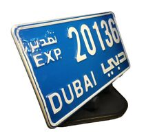 DUBAI ARABIC LATER EXPORT TYPE 2 WHITE ON BLUE # 20136 LICENSE PLATE Authentic picture