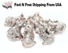 Set of 6 Pinky Rose Gold Lucky Elephants Statues Feng Shui Figurine Home Decor  picture