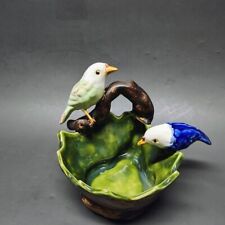 Vintage 1980'S  Two Birds Drinking Water FIgurine / Trinket / Candy Dish picture