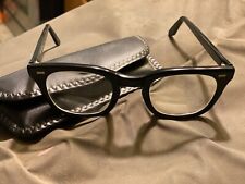 Vintage 1960’s USS military issued Horn Rimmed glasses With original case picture